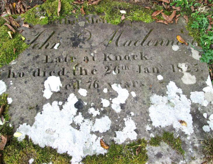 Photo of headstones/John Maclennan d1825 hdstn Sleat (Kilmore) ch yd Skye